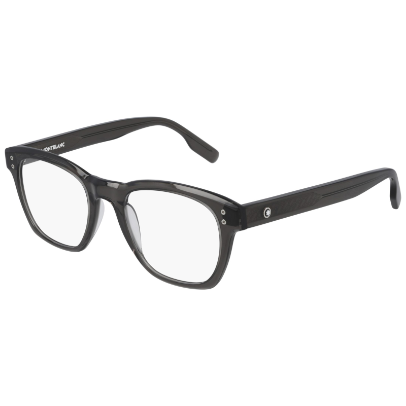 Occhiale da vista Montblanc MB0020O nero trasparente, forma quadrata rettangolare, design elegante e moderno.