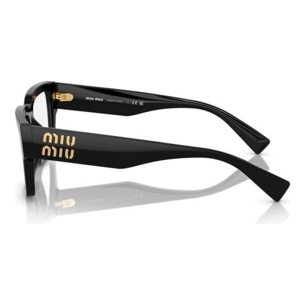 Occhiali da sole Miu Miu SMU13N, neri, dalla forma rettangolare.