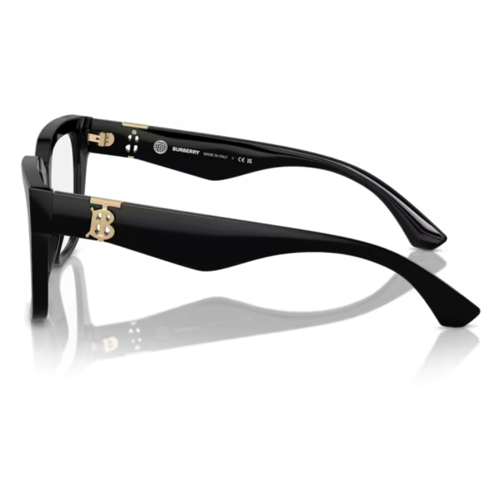 Occhiali da sole Burberry BE4351F 3001/87, colore nero, forma rettangolare con dettagli dorati.