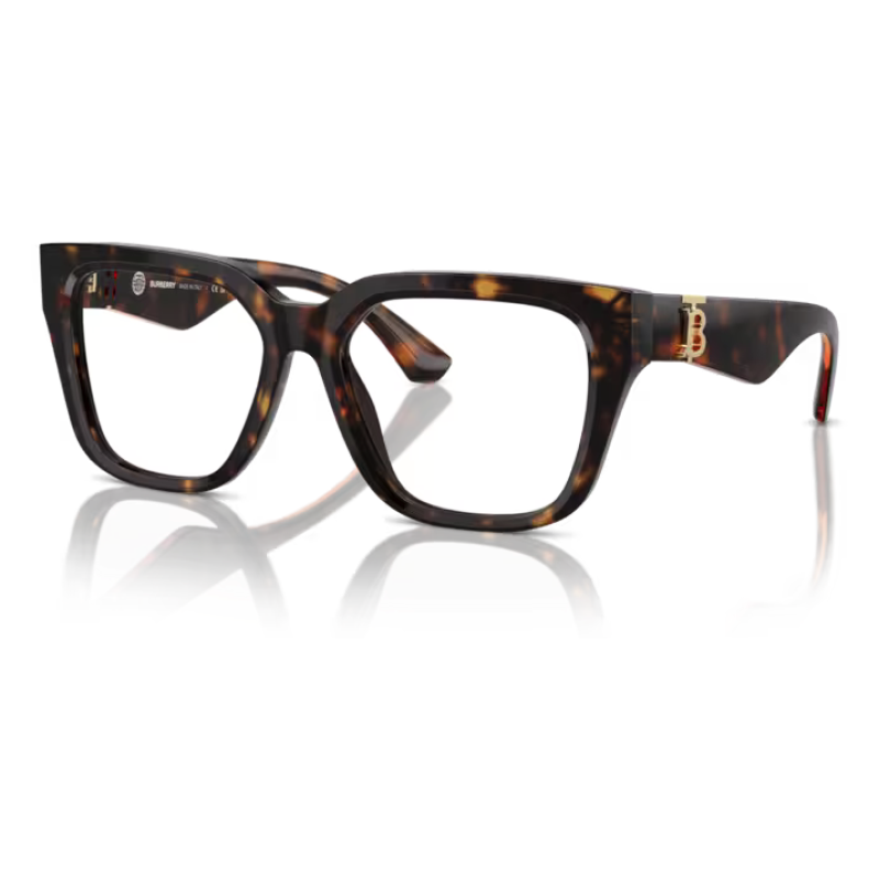 Occhiale Burberry modello BE2345 color Havana, forma rettangolare, con struttura in acetato tartarugato.