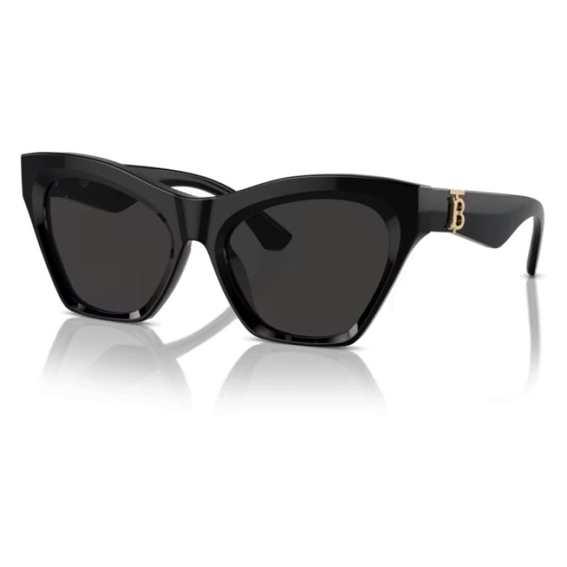 Occhiali da sole Balenciaga BB0250S forma cat-eye, colore nero con decorazioni dorate.