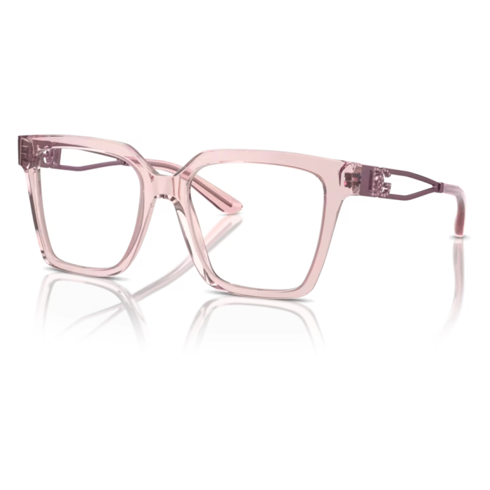 Occhiali da vista MODO 7036, di colore rosa, dalla forma quadrata e sottile, con aste dettagliate e trasparenti.