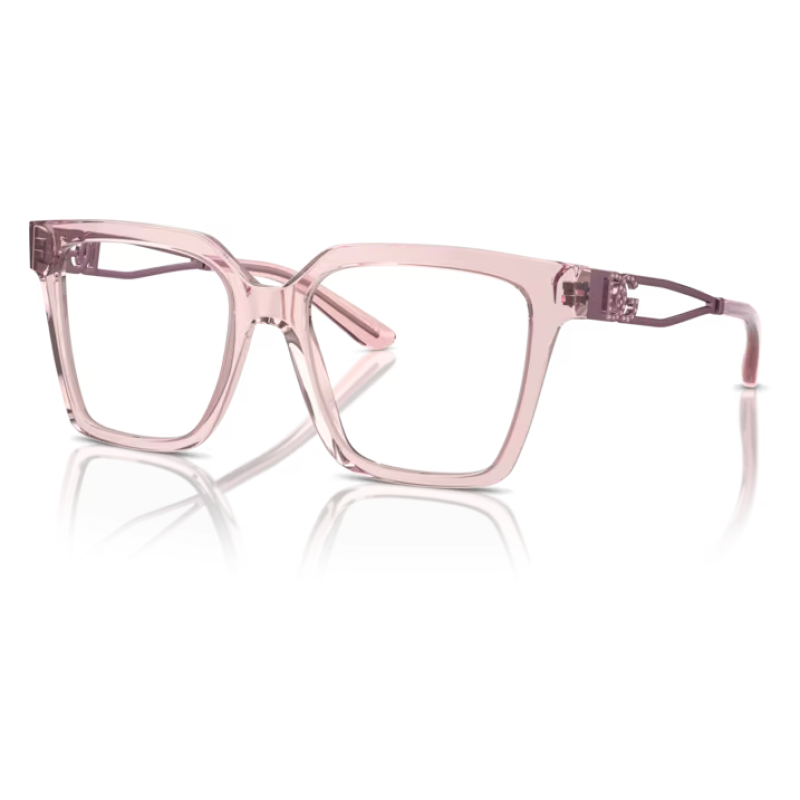 Occhiali da vista MODO 7036, di colore rosa, dalla forma quadrata e sottile, con aste dettagliate e trasparenti.