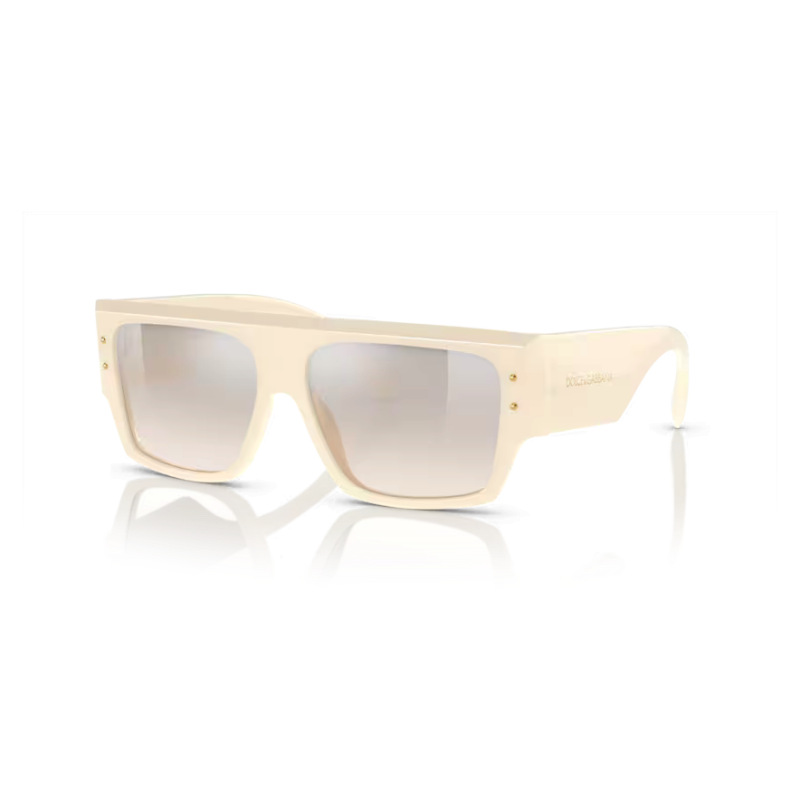 Occhiali da sole Dolce & Gabbana DG2233, color crema, forma quadrata con lenti specchiate.