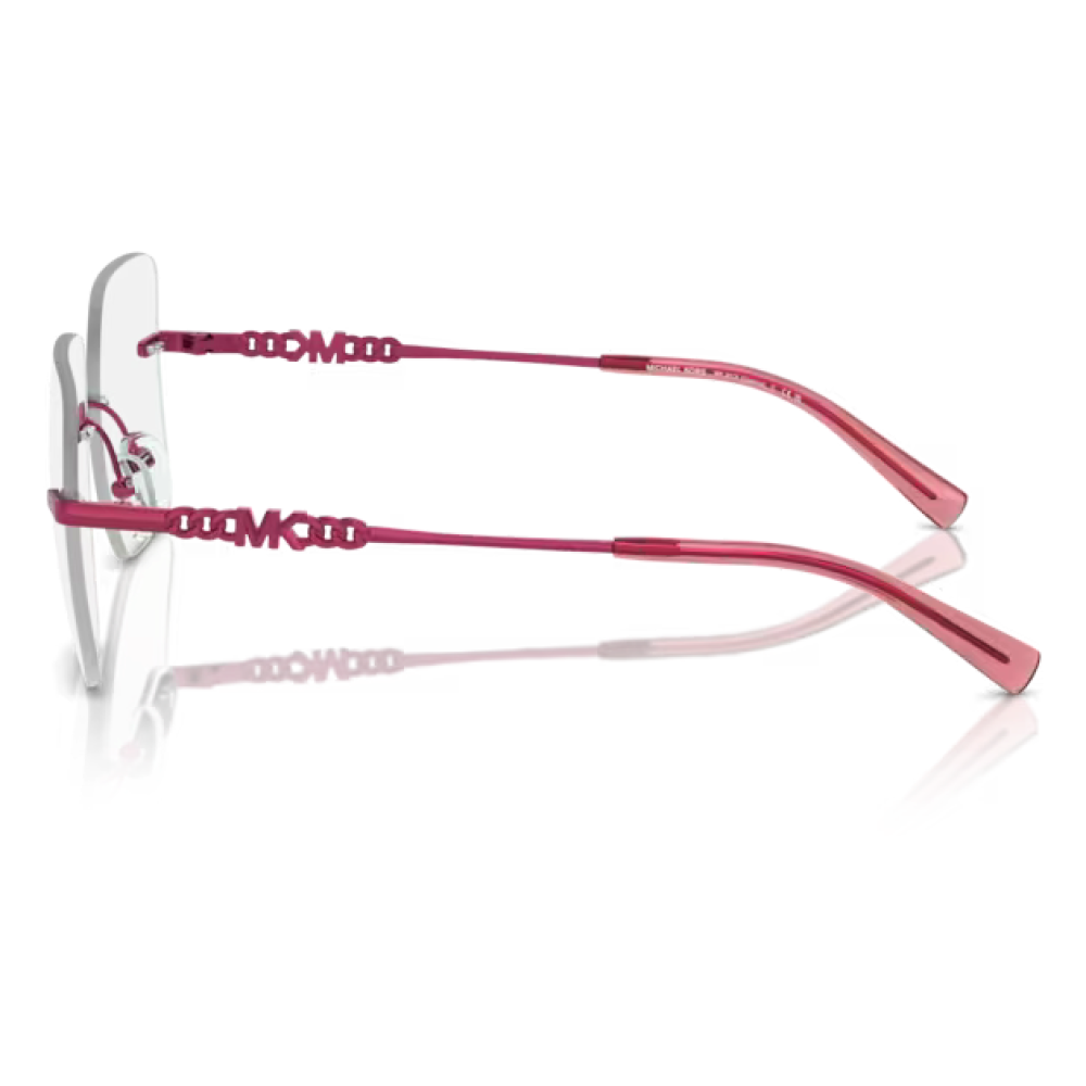 Non sono in grado di accedere alla pagina web per vedere la marca e il modello specificati. Tuttavia, ti suggerisco un testo alternativo basato sull'immagine visibile:Occhiali eleganti con montatura rosa e aste a forma rettangolare in tonalità rosa lucidoSe mi fornisci marca e modello