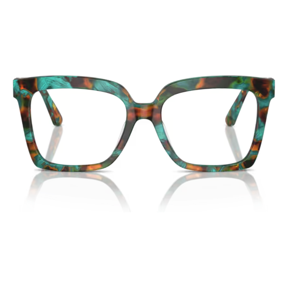 Occhiali da vista marca Contrasto, modello Ripa L, colore Verde Avana, forma squadrata per uno stile distintivo e moderno.