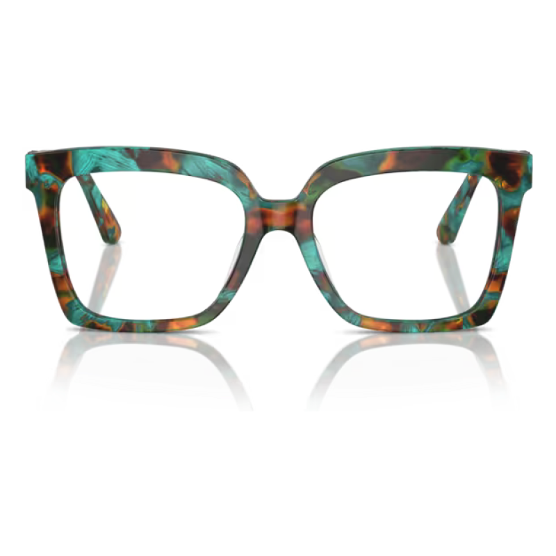 Occhiali da vista marca Contrasto, modello Ripa L, colore Verde Avana, forma squadrata per uno stile distintivo e moderno.