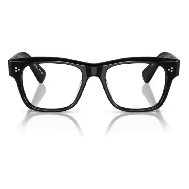 Occhiali da vista Persol PO3053V, colore nero, forma squadrata, con dettagli distintivi sulle aste per un look elegante e moderno.