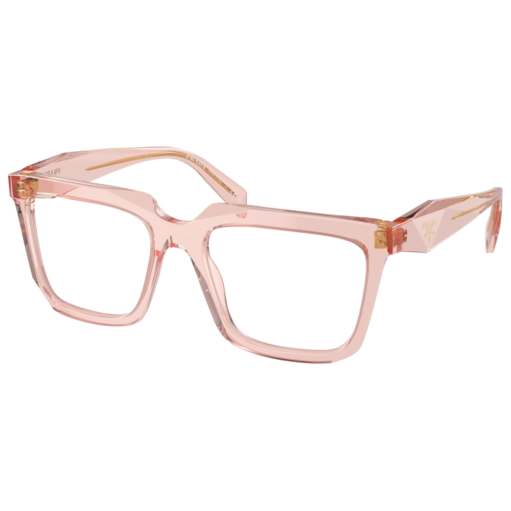 Occhiali Prada modello PR 18WV rosa, forma squadrata.