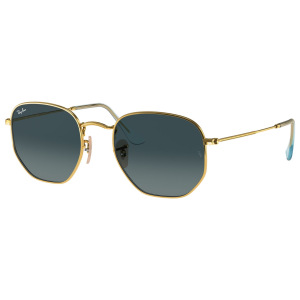 Ray Ban 3548N 91233M acciaio | sole unisex Occhiali da sole Ray-Ban RB3548N oro esagonali con lenti verde scuro sfumate.
