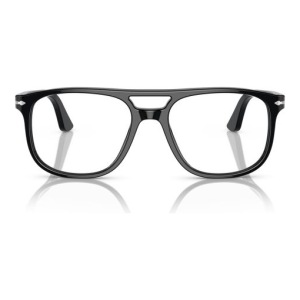 Occhiali Persol PO2473V, modello 1075, colore nero, forma quadrata con ponte a chiave vista frontale.