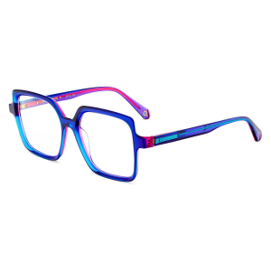 Occhiali EYEBUYDIRECT Tripet in colore blu sfumato rosa, forma squadrata.