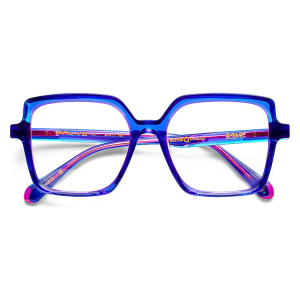 Occhiali Etnia Barcelona modello Aalto, colore blu trasparente, forma quadrata.