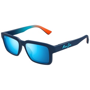 Occhiali da sole Maui Jim modello Southern Cross, colore blu con lenti specchiate blu e montatura rettangolare.