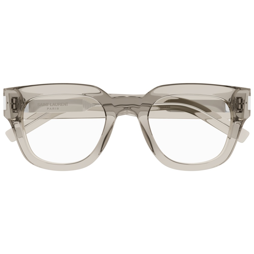 Occhiale Saint Laurent SL 587 OPT in colore grigio con montatura trasparente e forma rettangolare.