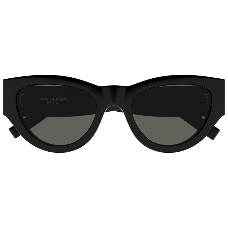 Immagine di occhiali da sole Saint Laurent modello SL 554 colore nero, forma cat-eye.