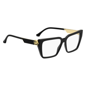 Occhiali Versace modello VE3308, colore nero, forma rettangolare con dettagli dorati.