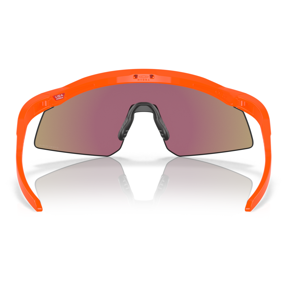 Occhiali da sole Oakley Hydra modello OO9229-03, colore arancione, con lente schermata e forma avvolgente.