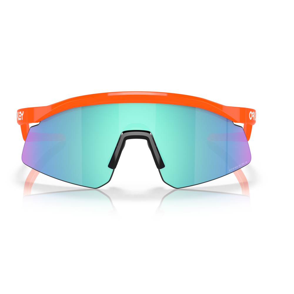 Occhiali Oakley Encoder, modello Prizm Road. Colore arancio fluo, forma avvolgente per il ciclismo e lo sport.