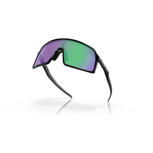 Fotografia di occhiali da sole Oakley Encoder, colore nero, con lenti Prizm verde e forma rettangolare avvolgente.