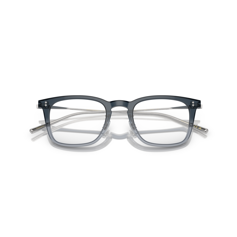 Occhiali DIFF Cayden in colorazione Charcoal con montatura in titanio rettangolare, visti di fronte con dettagli visibili delle aste.