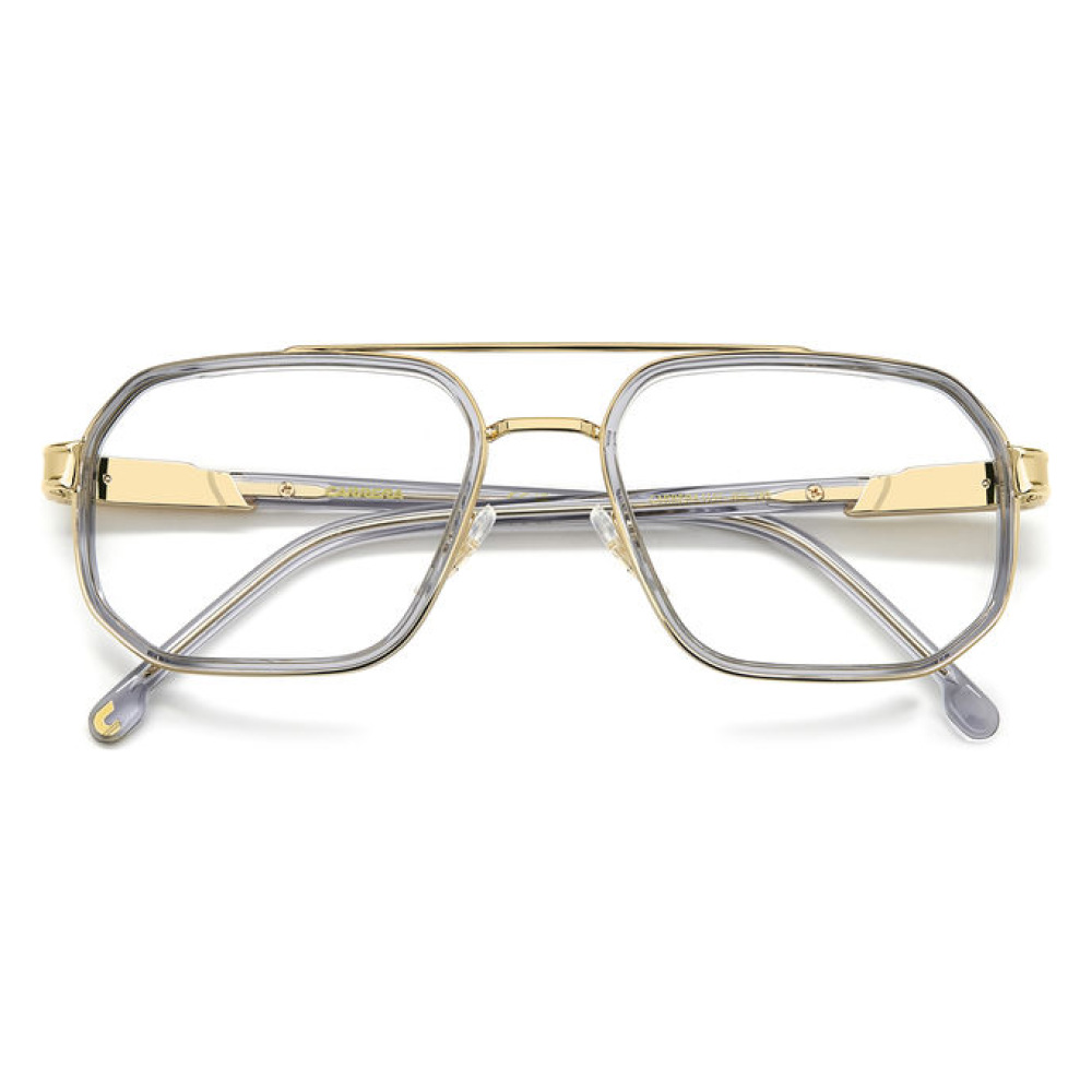 Occhiali Persol PO2494V in metallo color oro con forma squadrata, montatura raffinata e dettagli distintivi.