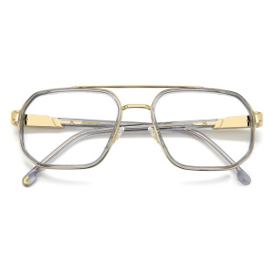 Occhiali Persol PO2494V in metallo color oro con forma squadrata, montatura raffinata e dettagli distintivi.