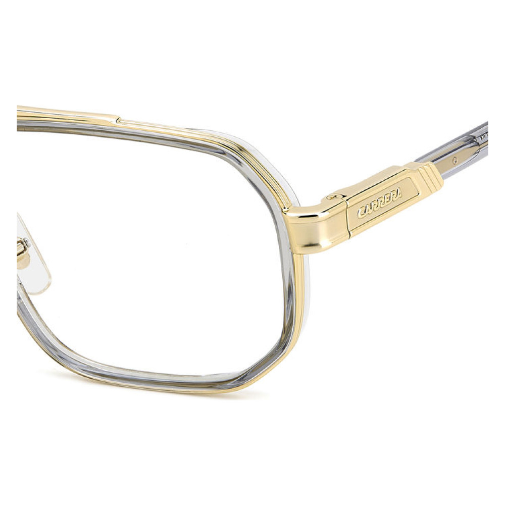 Carrera Collection 82, occhiali da vista con montatura dorata e forma rettangolare.