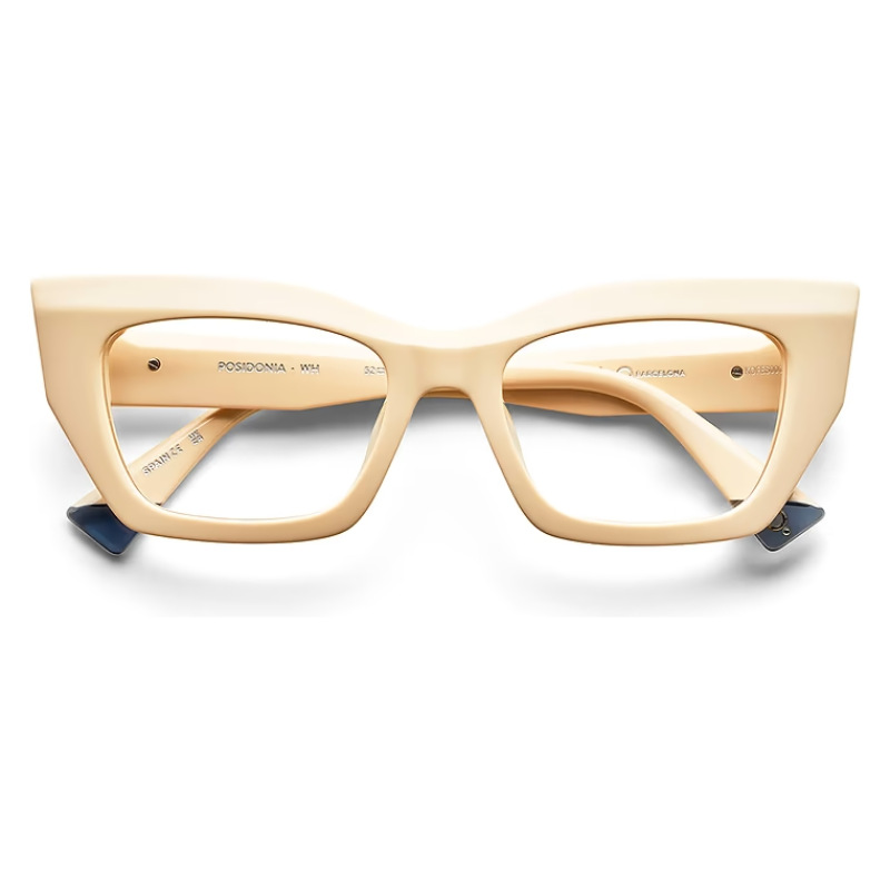 Occhiali da vista Etnia Barcelona Posidonia in color crema, modello rettangolare.