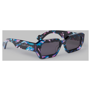 Marcelo Burlon County Of CERI01G AGAVE 4207 havana blue Occhiali da sole Occhiali da sole County of Milan Cauté in acetato fantasia multicolore con montatura squadrata e lenti scure.