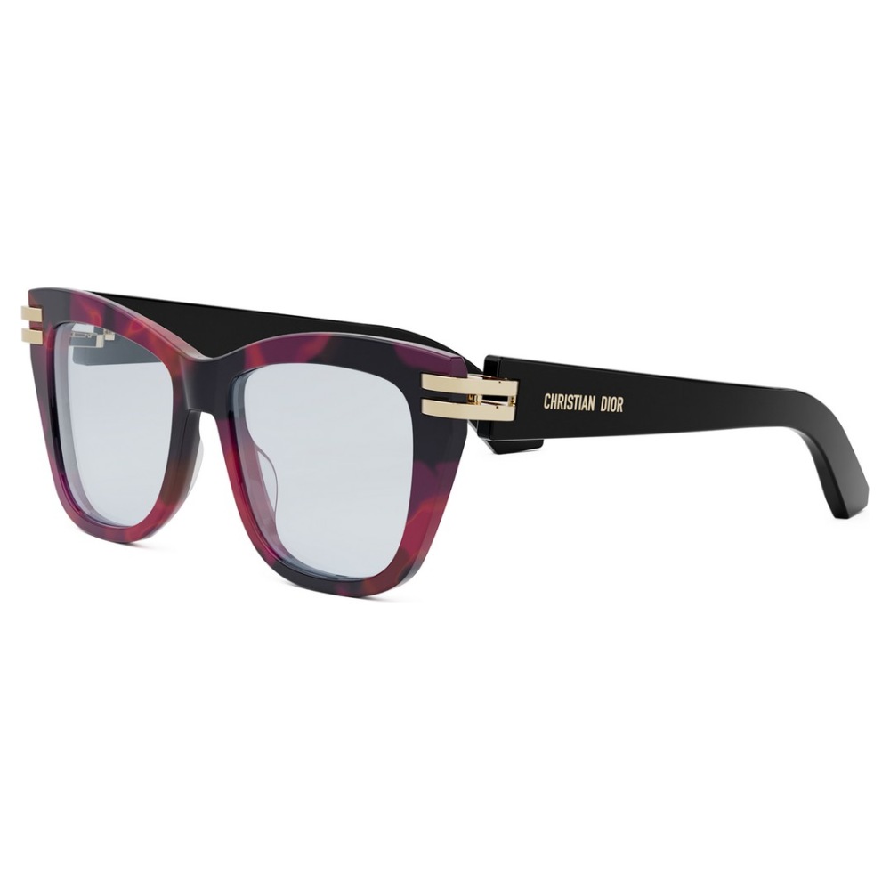 Occhiali da sole Christian Dior Wildior1 in acetato, colore nero e rosso tartarugato, forma squadrata.