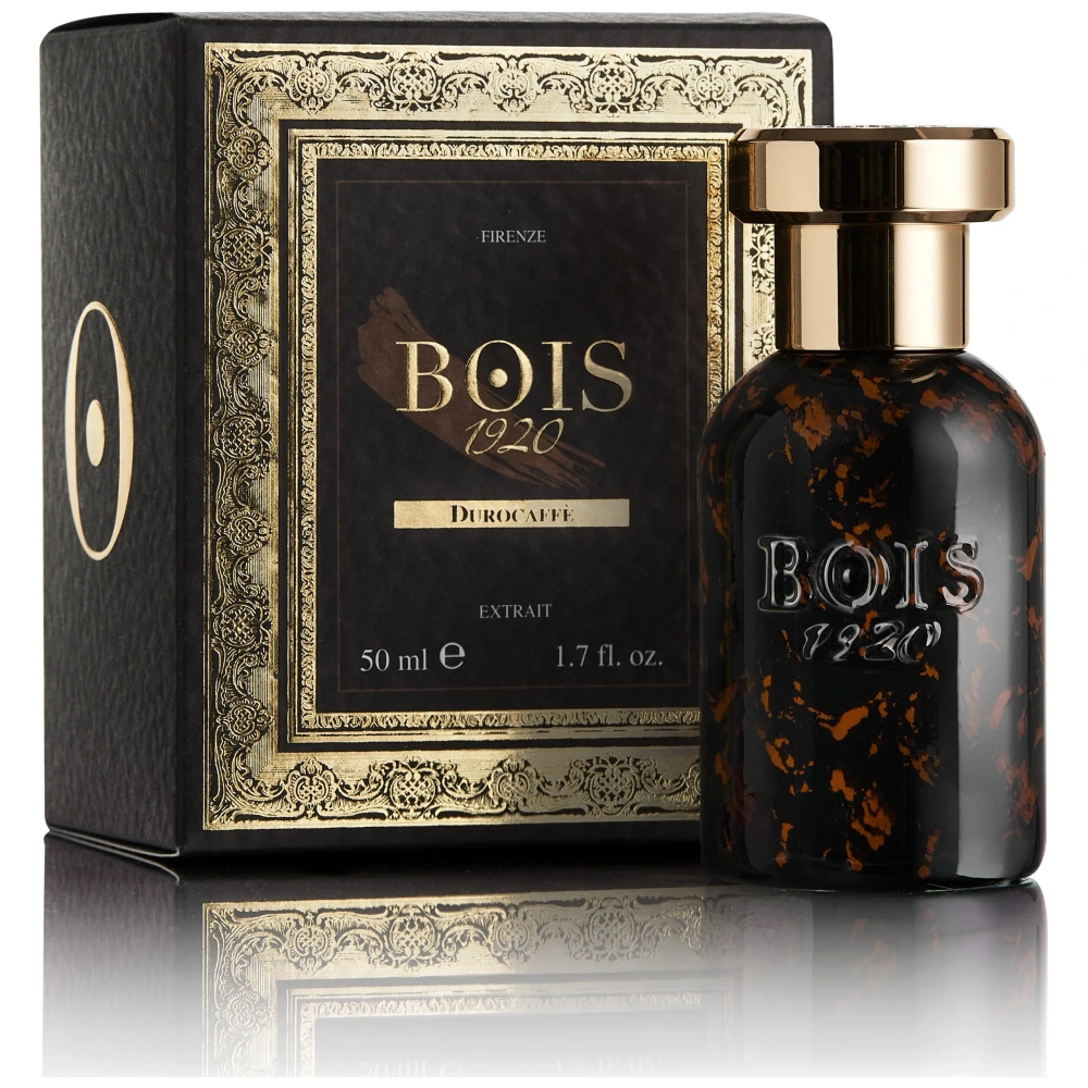 Profumo Bois 1920 Durocaffè, estratto, confezione elegante in nero e oro, 50 ml.