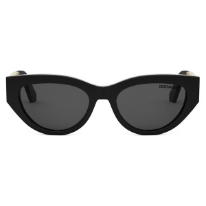 Occhiali da sole Christian Dior, montatura cat-eye nera, elegante e audace.