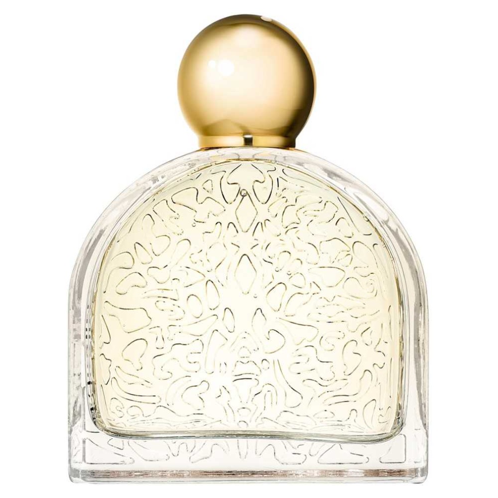Boccetta di profumo con design decorato e sfera dorata. Elegante e raffinato. Perfetto per ogni occasione.