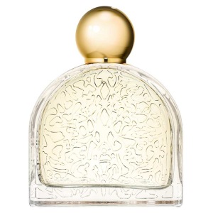 Boccetta di profumo con design decorato e sfera dorata. Elegante e raffinato. Perfetto per ogni occasione.