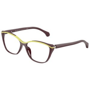 Alain Mikli 3502M 2 Occhiali da vista Occhiali Alain Mikli, montatura cat-eye bordeaux con dettaglio giallo sulla parte superiore.