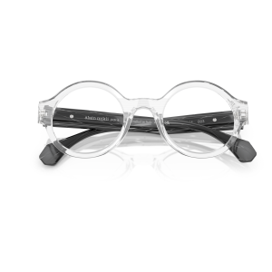 Occhiali Alain Mikli, montatura rotonda trasparente, design moderno ed elegante, realizzata in Italia.