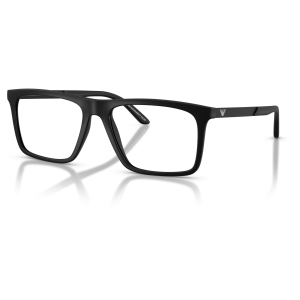 Occhiali Emporio Armani, montatura rettangolare in colore nero elegante.