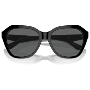 Occhiali da sole Emporio Armani, montatura nera squadrata con lenti scure.