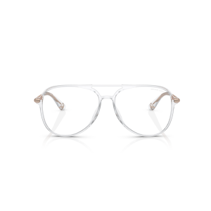 Occhiali aviator Michael Kors, montatura trasparente con dettagli metallici dorati.