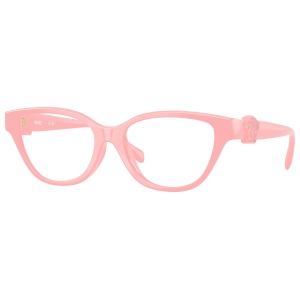 Versace Kids 3011U 5452 Occhiali da vista Occhiali Versace da vista, montatura cat-eye rosa trasparente, con dettaglio Medusa sulle aste.