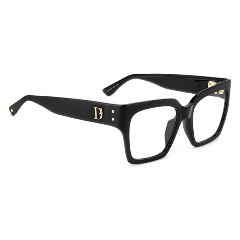 Montatura occhiali Dolce & Gabbana, quadrata, colore nero con dettagli dorati.