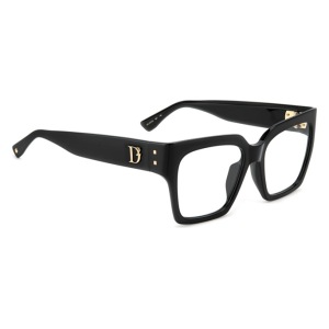 D2-0151_1 Montatura occhiali Dolce & Gabbana, quadrata, colore nero con dettagli dorati.