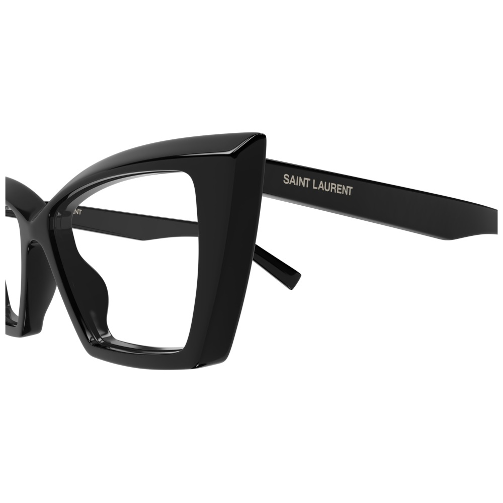 Occhiali Saint Laurent, montatura a farfalla, colore nero lucido.