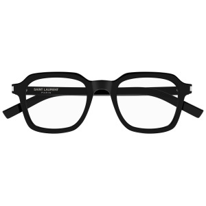 Occhiali Saint Laurent, montatura rettangolare, colore nero, elegante e moderno, stile classico intramontabile.